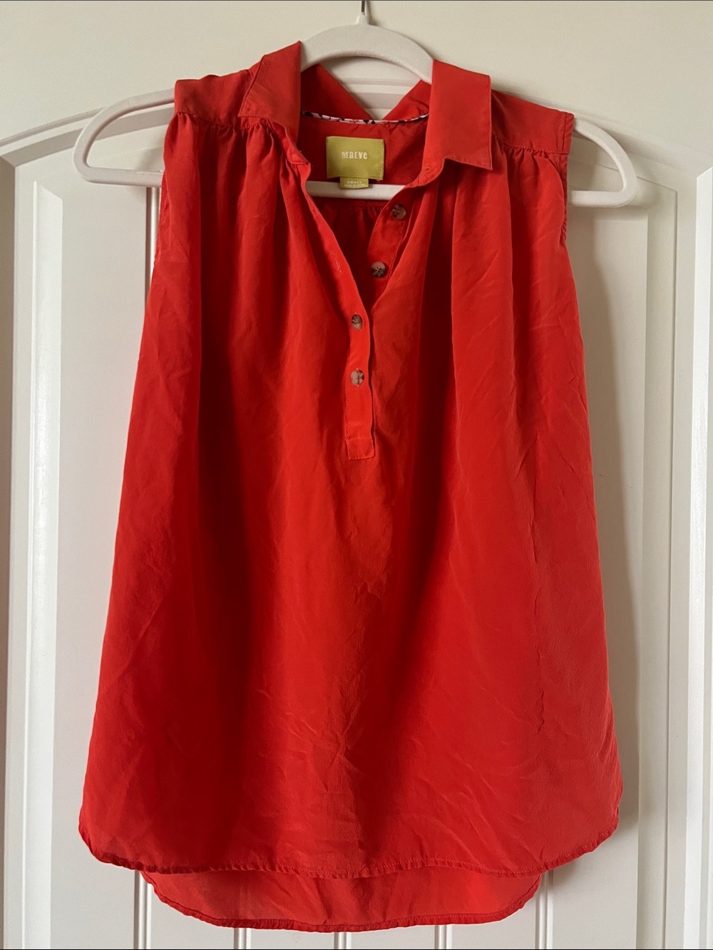 Maeve by Anthropologie silk Sleeveless burnt orange, size small